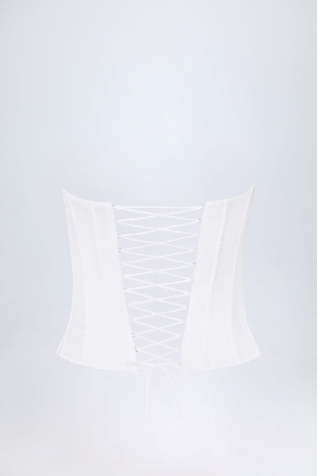 Lace-Up Corset Top in White