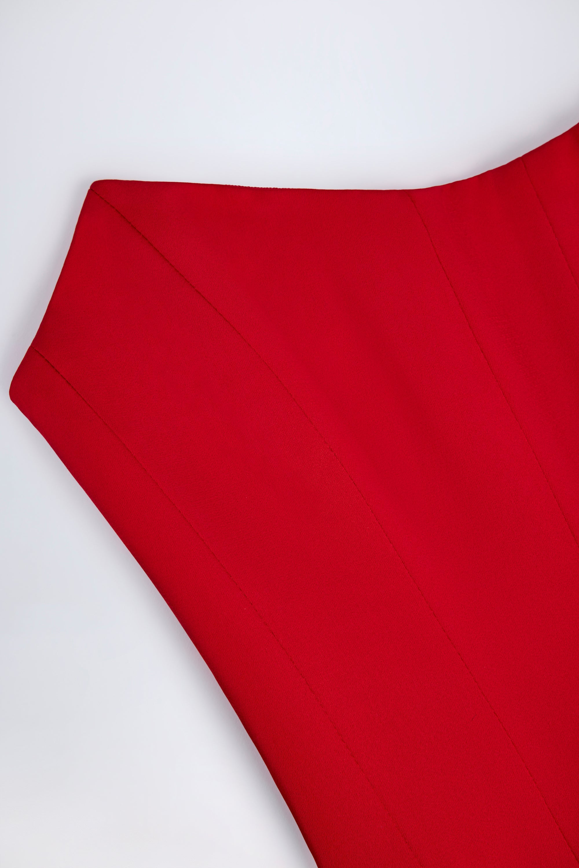 Curved Lace-Up Corset Top in Fire Red