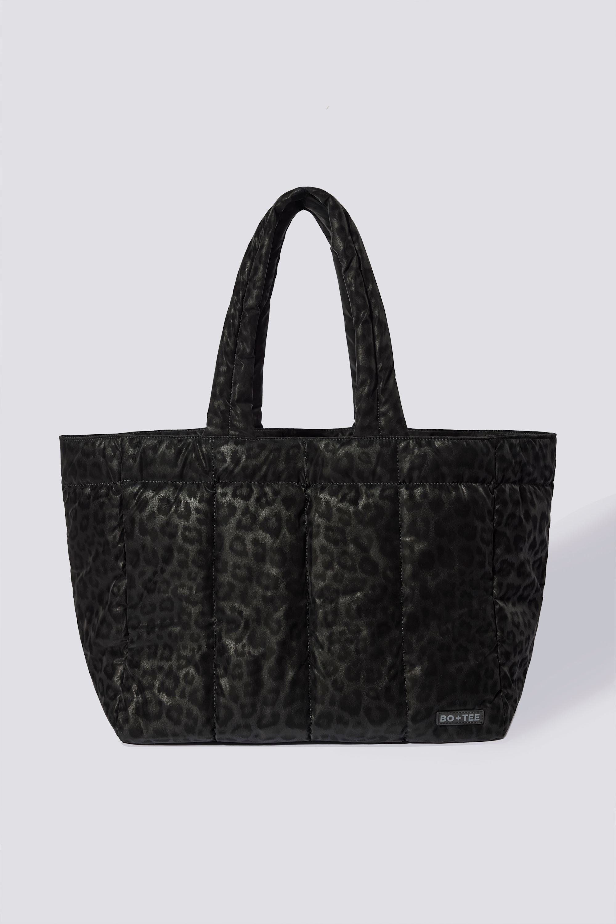 Waterproof Puffer Tote Bag in Black