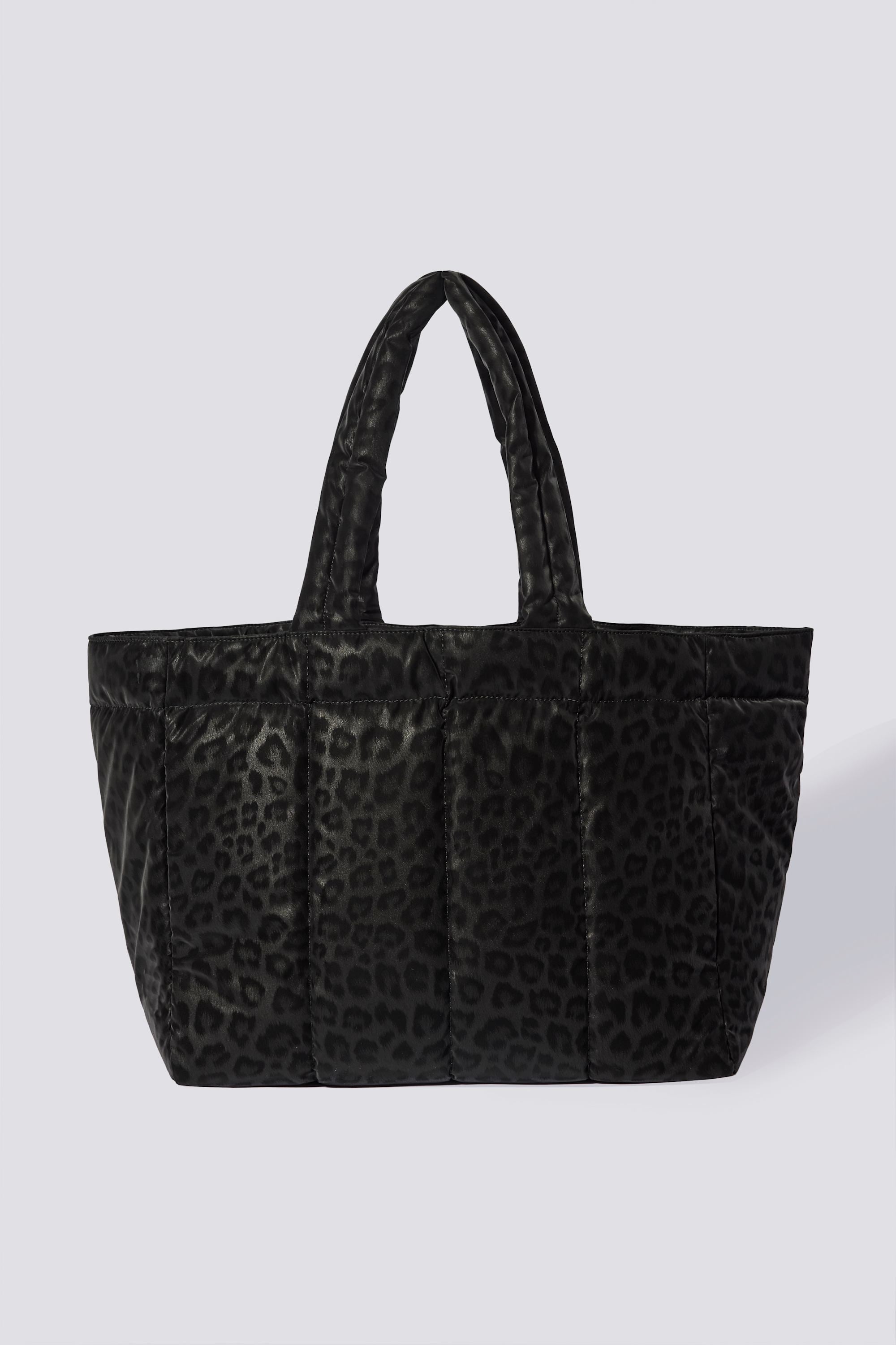 Waterproof Puffer Tote Bag in Black