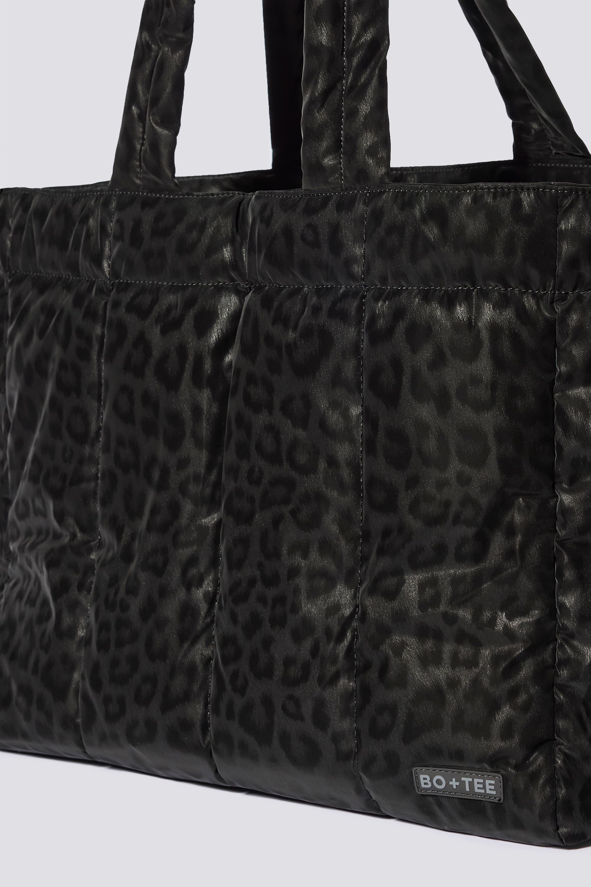 Waterproof Puffer Tote Bag in Black